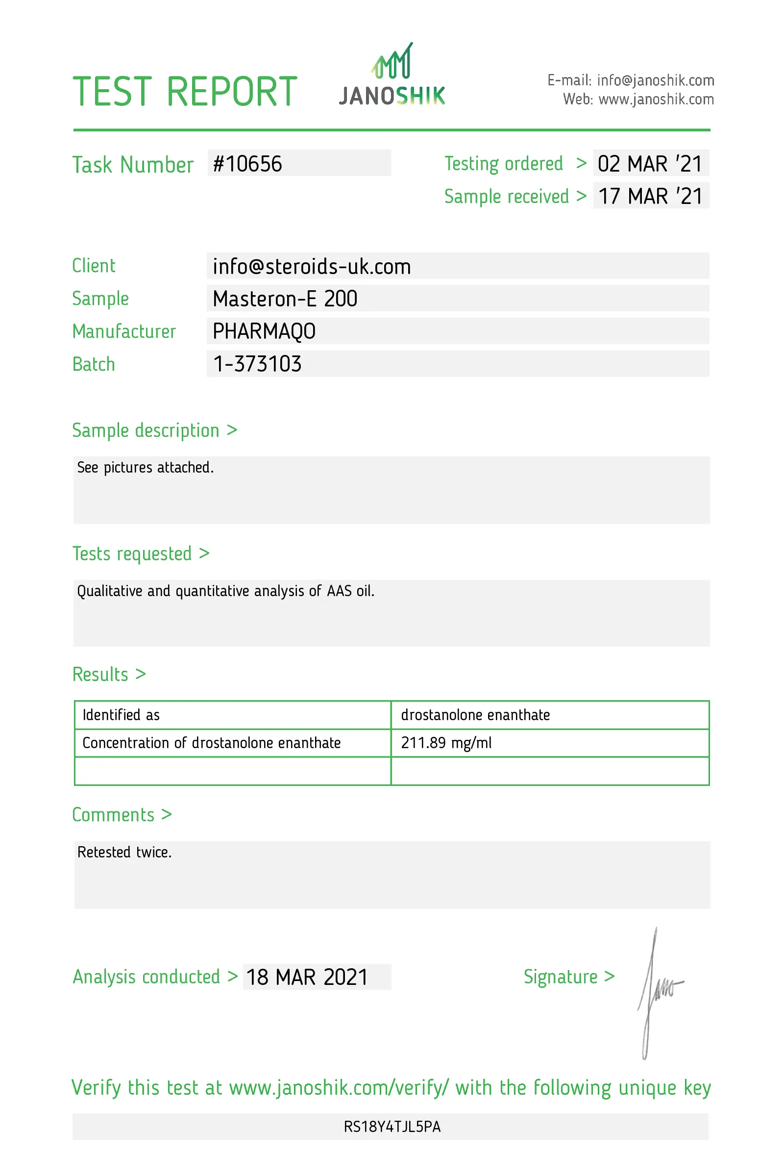 Drostanolone-E 200 - Pharmaqo Labs image 2