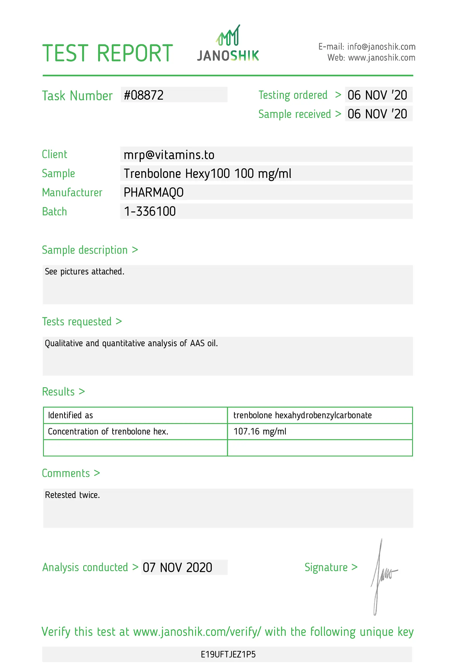 Trenbolone Hexy - Pharmaqo Labs image 2